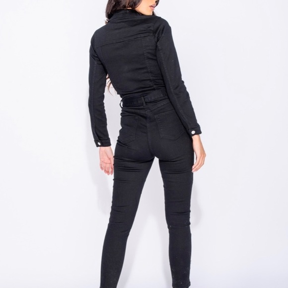 Black Jean Jumpsuit - Picture 3 of 3